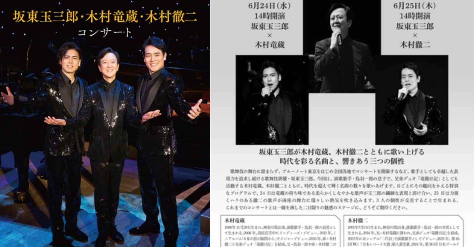 Bandō Tamasaburō, Kimura Ryūzō, and Kimura Tetsuji Concert Ticket